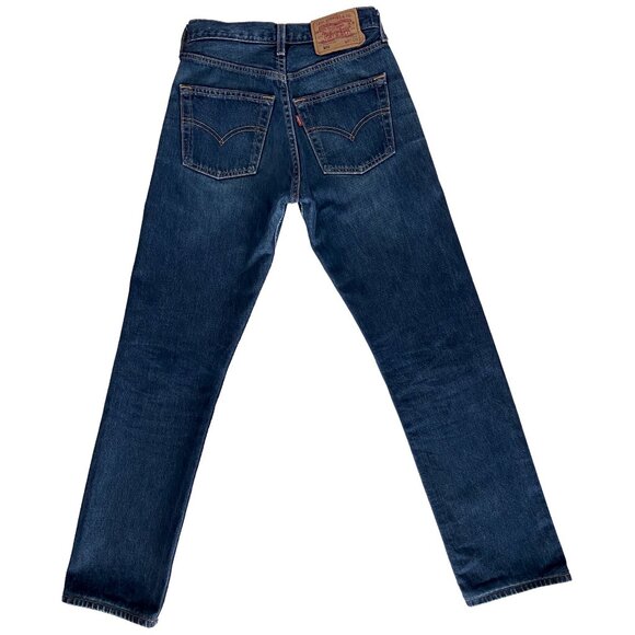 VINTAGE LEVIS 501 DARK BLUE WASH RED TAB DENIM JEANS 27 x 32 30 - Picture 4 of 7